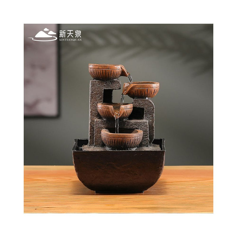 Crystal Flowing-Water Desktop Fountain Humidifier